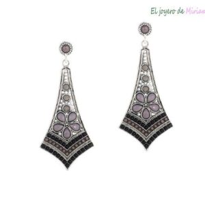 Pendientes negros y grises