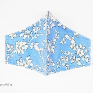 Mascarilla azul flores