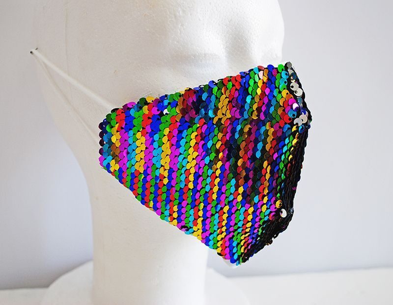 Mascarilla lentejuelas multicolor