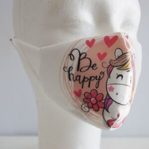 Mascarilla infantil unicornio