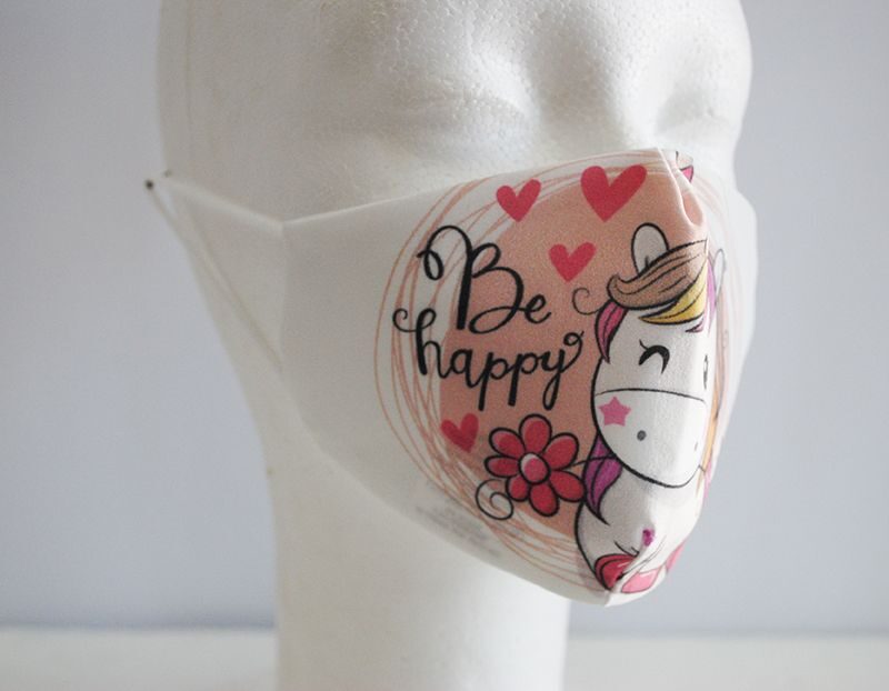 Mascarilla infantil unicornio