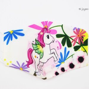 Mascarilla infantil unicornio