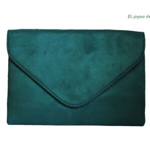 Cartera verde de antelina