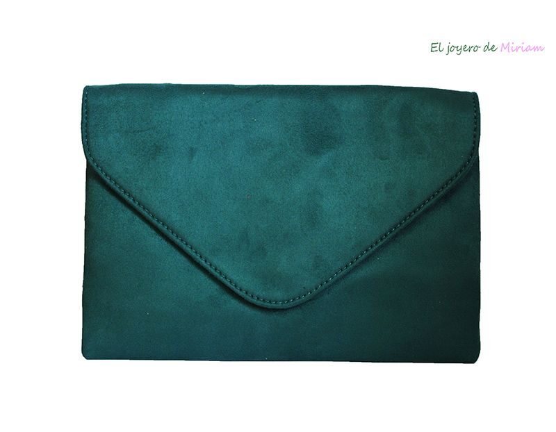 Cartera verde de antelina