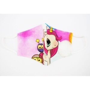 Mascarilla unicornio y buhos