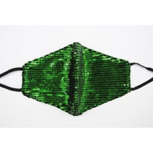 Mascarilla lentejuelas verdes