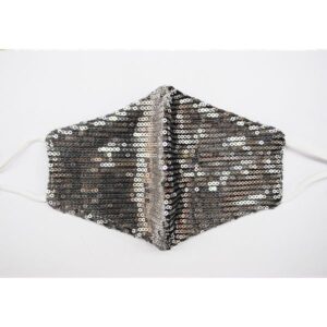 Mascarilla plateada lentejuelas