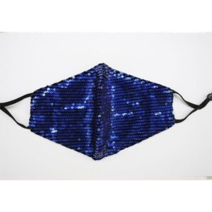 Mascarilla azul lentejuelas