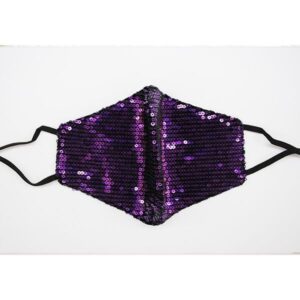 Mascarilla morada lentejuelas