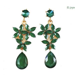 Pendientes verdes flores