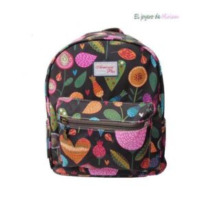 Mochila marrón estampada