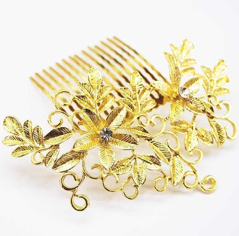 Peineta de fiesta dorada