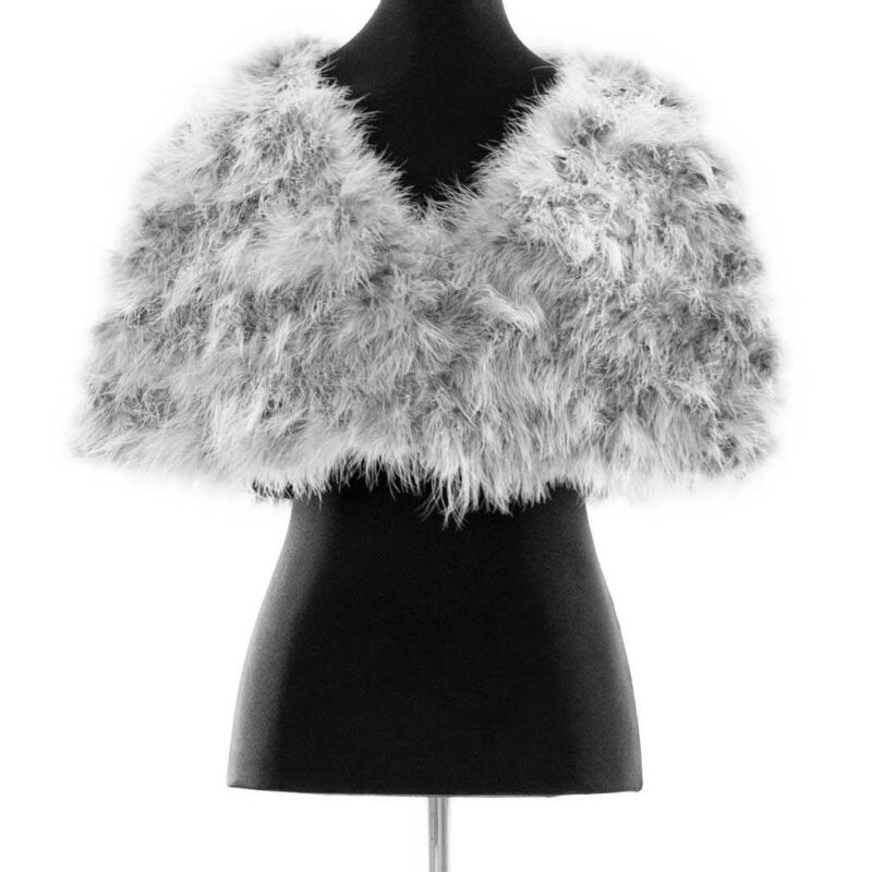 Estola de fiesta gris plata