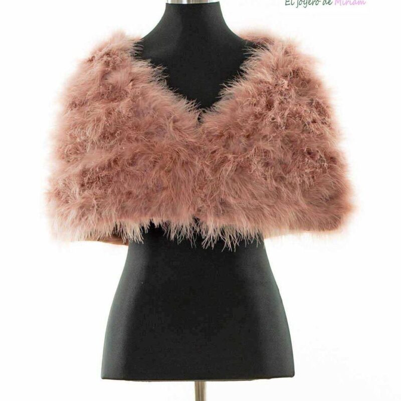 Estola de fiesta pelo rosa