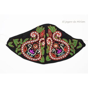 Mascarilla negra bordada