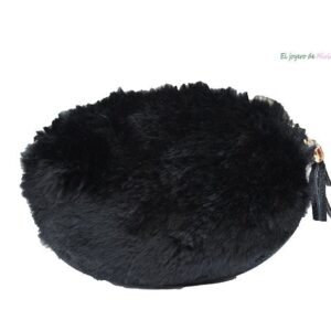 Bolso pelo sintético negro
