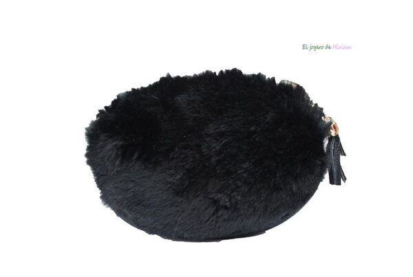 Bolso pelo sintético negro