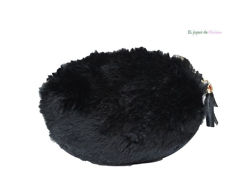 Bolso pelo sintético negro