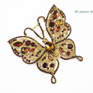 Broche mariposa cristales