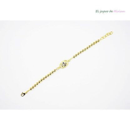 Pulsera bolitas doradas