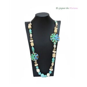Collar largo turquesa