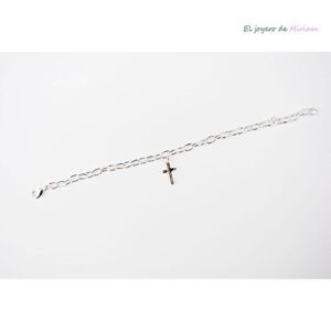 Pulsera cruz baño de plata