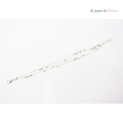 Pulsera bolitas baño de plata