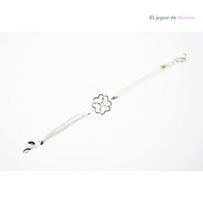 Pulsera flor corazones
