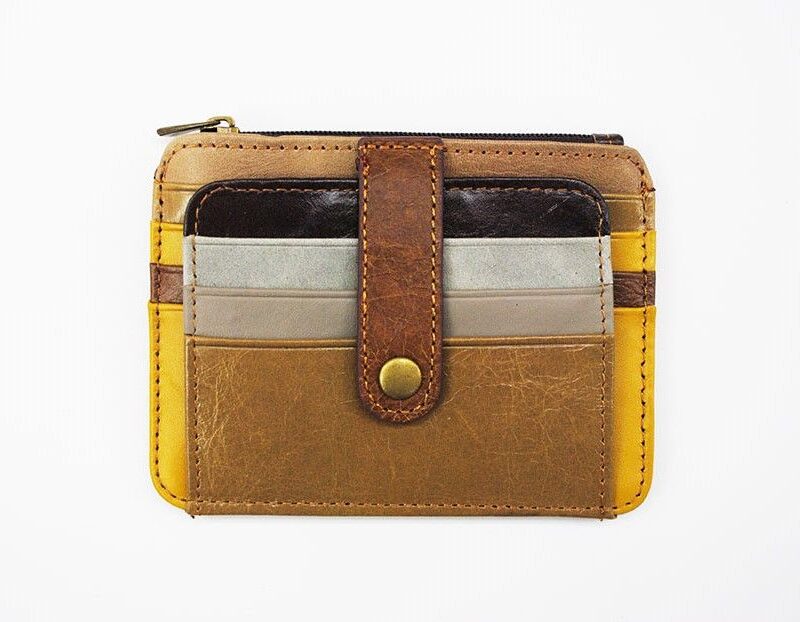 Tarjetero unisex de piel
