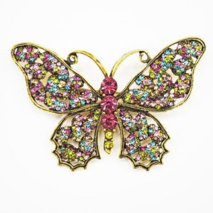 Broche cristales mariposa