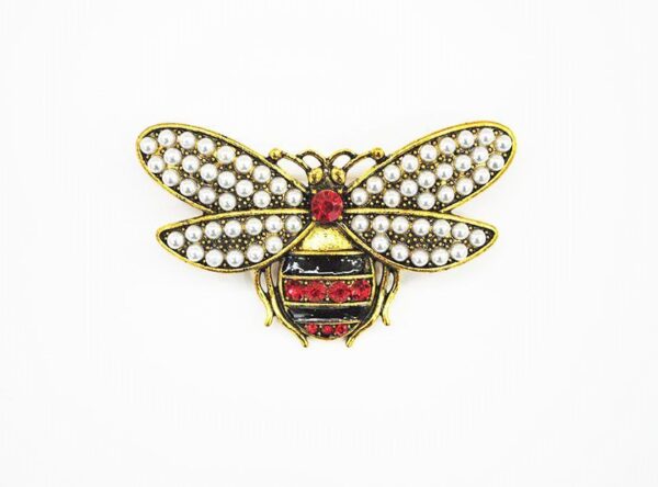 Broche avispa perlas