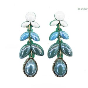 Pendientes azul petróleo