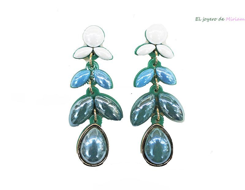 Pendientes azul petróleo