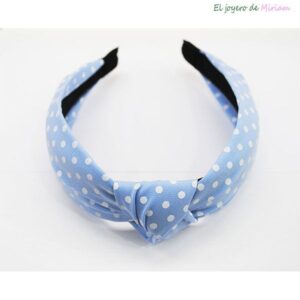 Diadema azul de lunares