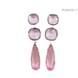 Pendientes rosas lágrima