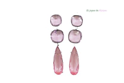 Pendientes rosas lágrima