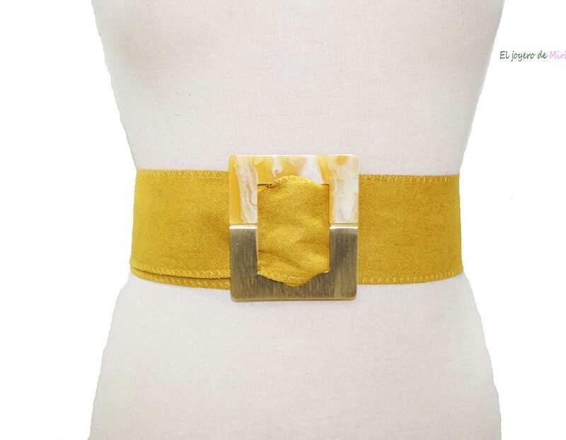 Cinturón mostaza de antelina