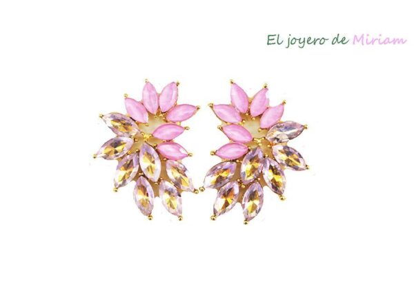 Pendientes rosas de fiesta