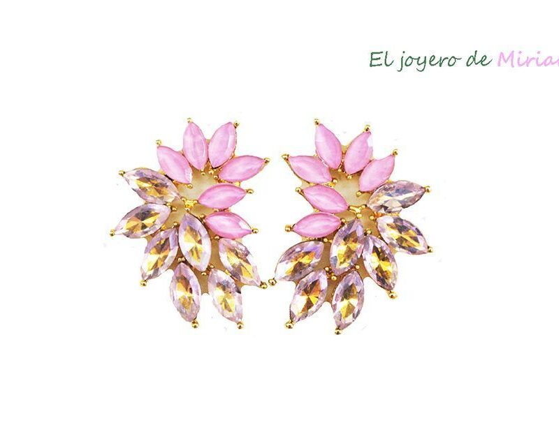 Pendientes rosas de fiesta