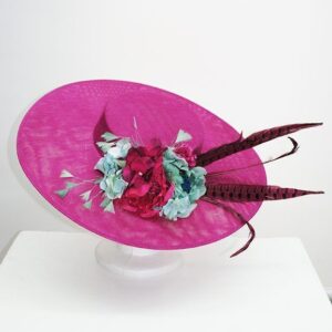 Tocado grande plato fucsia