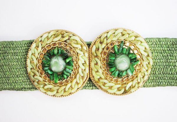 Fajín verde de rafia elástica - Imagen 2