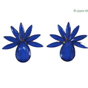 Pendientes azules de cristal