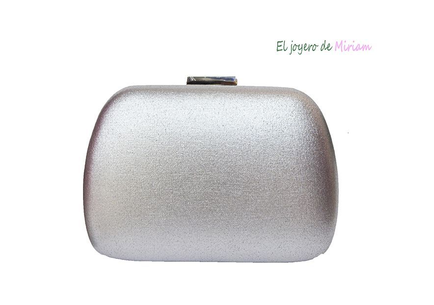 financiero Zanahoria col china Bolso clutch plateado - El joyero de Miriam