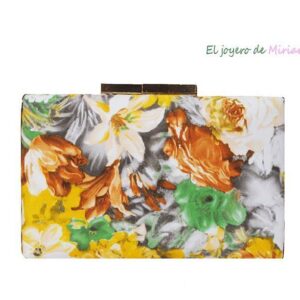 Clutch mostaza estampado flores