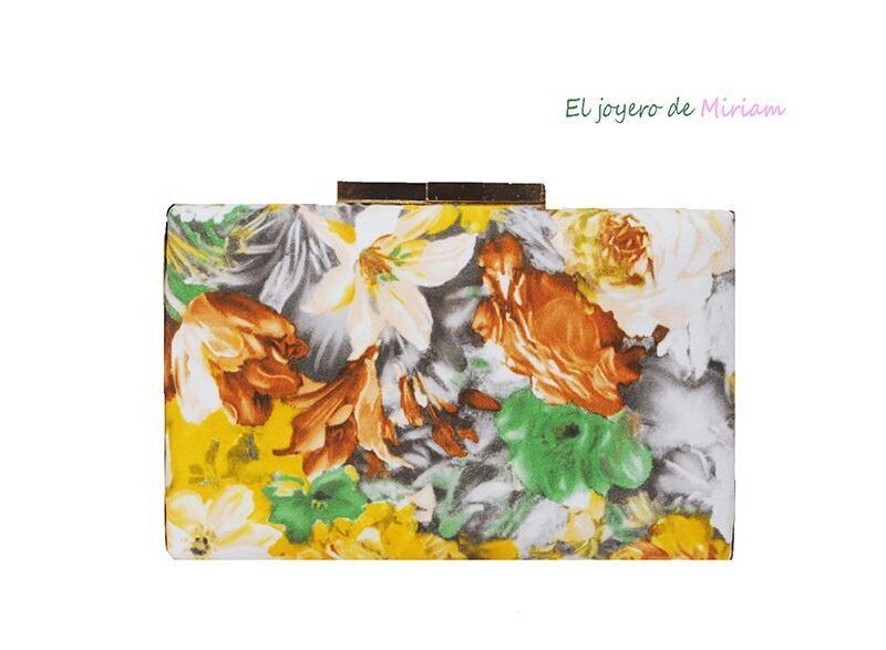 Clutch mostaza estampado flores