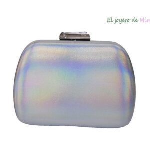 Bolso clutch plata fluor
