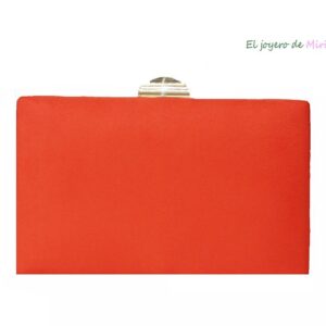 Bolso clutch naranja con dorado