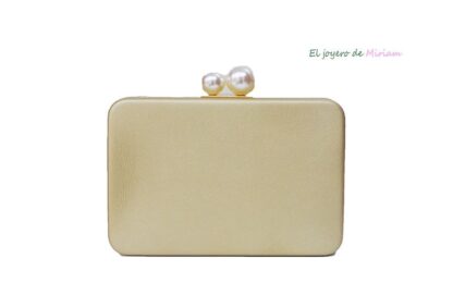 Clutch champagne perlas