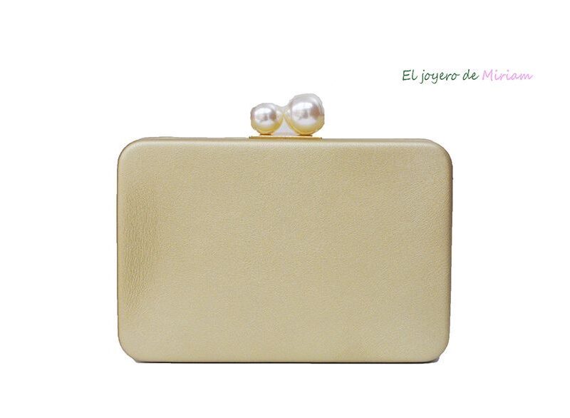 Clutch champagne perlas