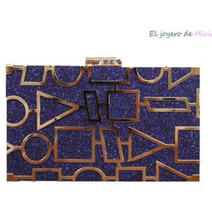 Clutch glitter morado - azul